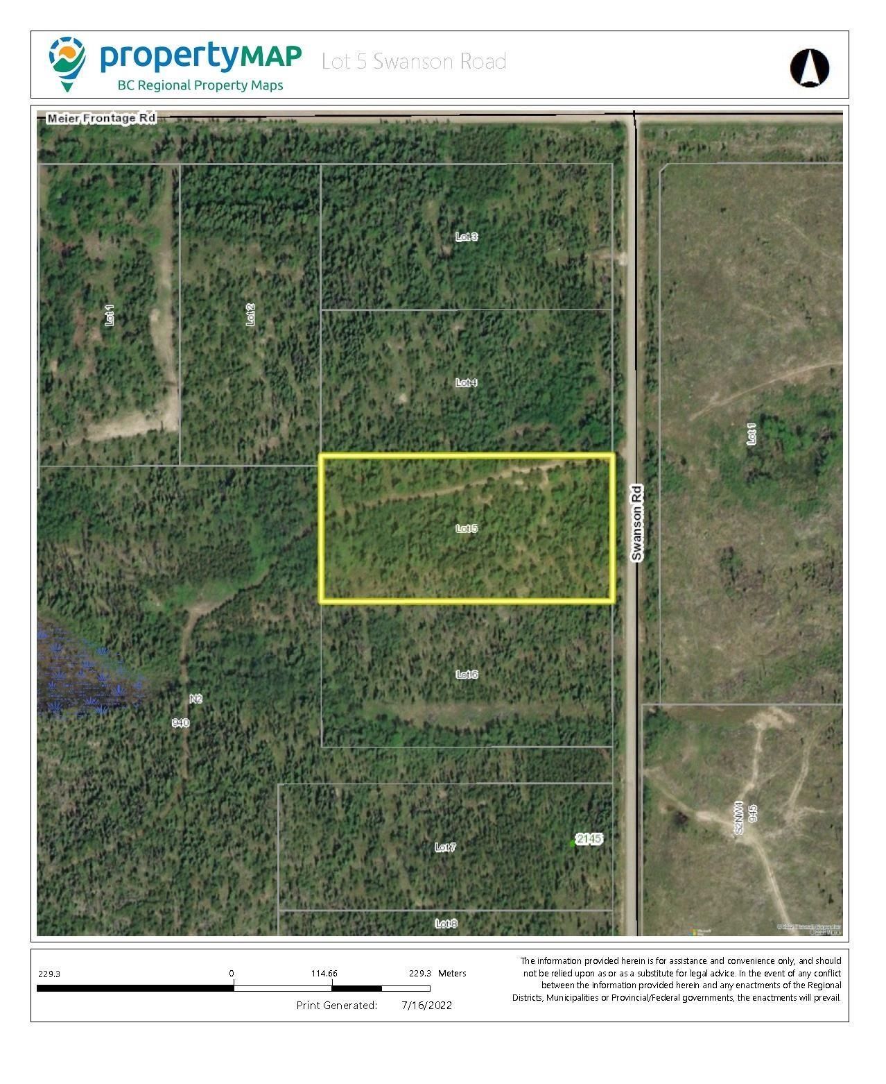Main Photo: Lot 5 SWANSON Road in Prince George: Cluculz Lake Land for sale (PG Rural West)  : MLS®# R2736407