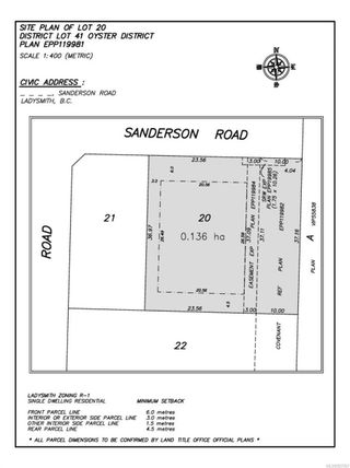 Photo 1: Lot 20 Sanderson Rd in Ladysmith: Du Ladysmith Land for sale (Duncan)  : MLS®# 927957